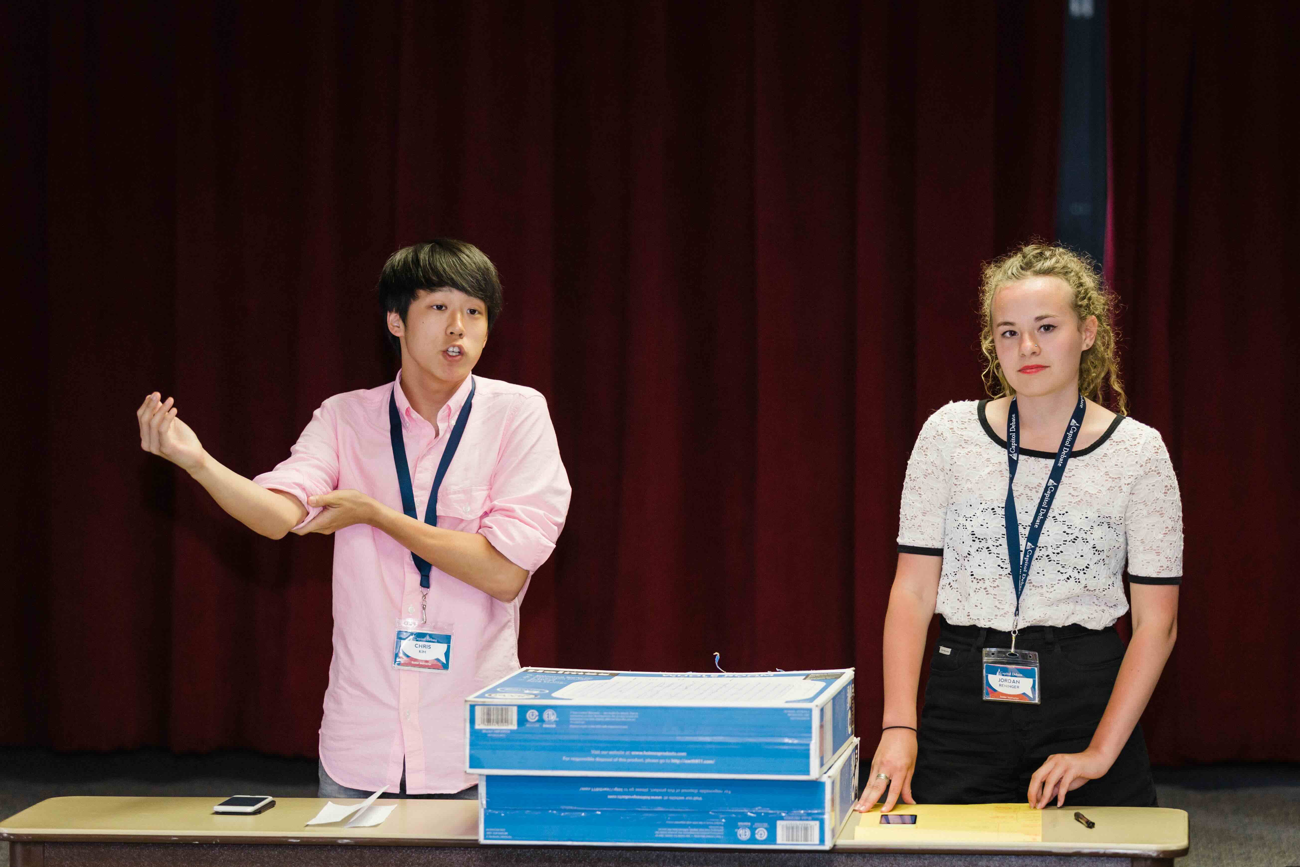 Student receiving personalized coaching at Capitol Debate