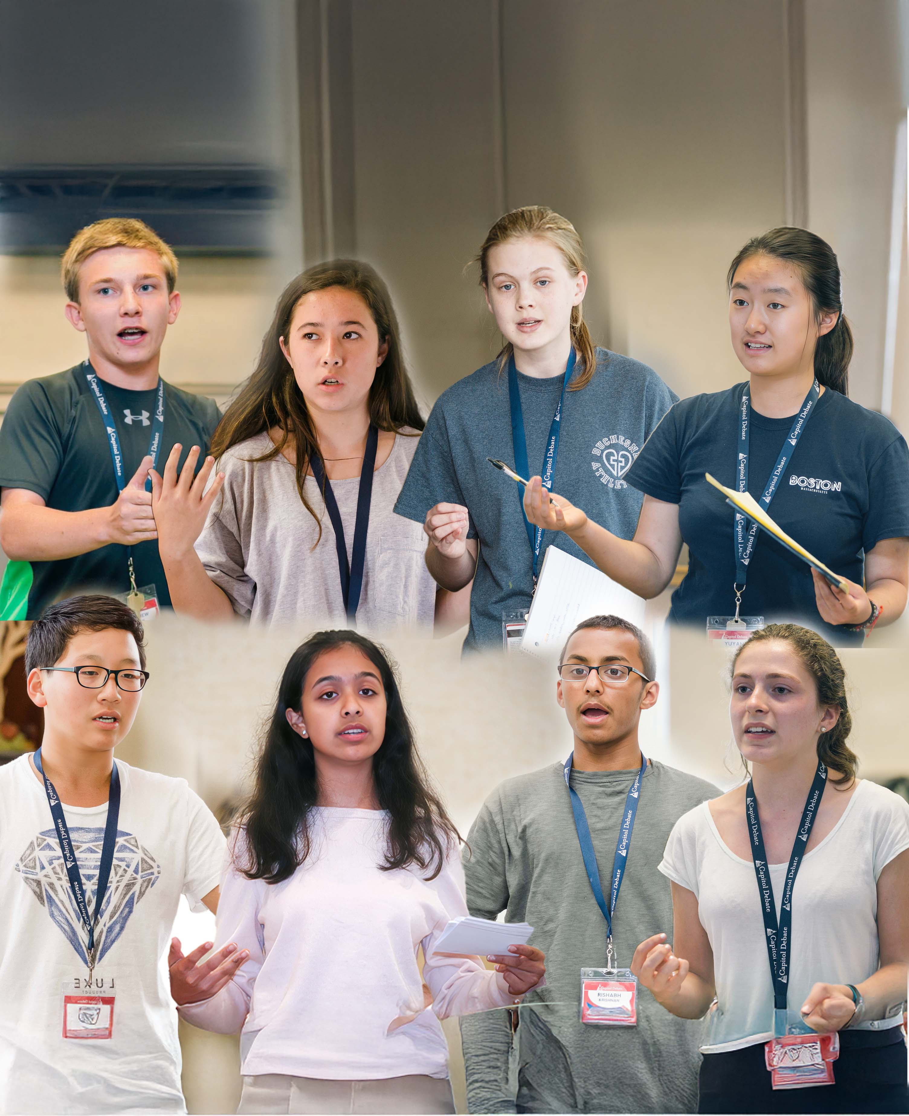 Capitol Debate student presenting confidently