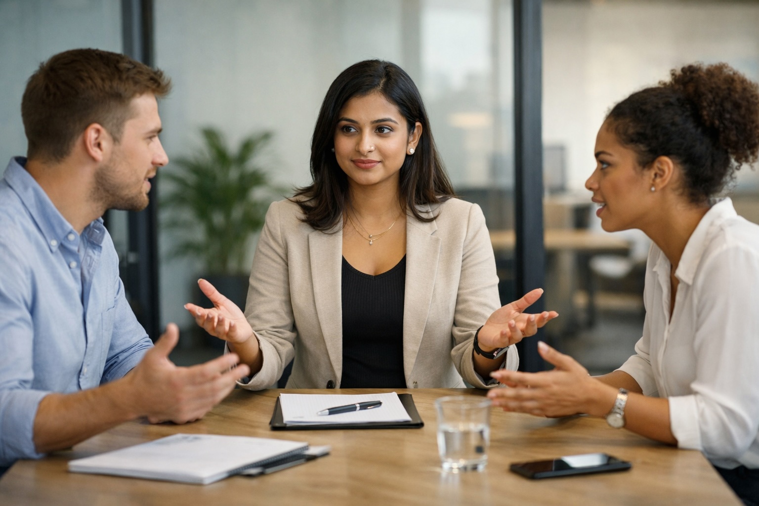 Professional mediating between two parties