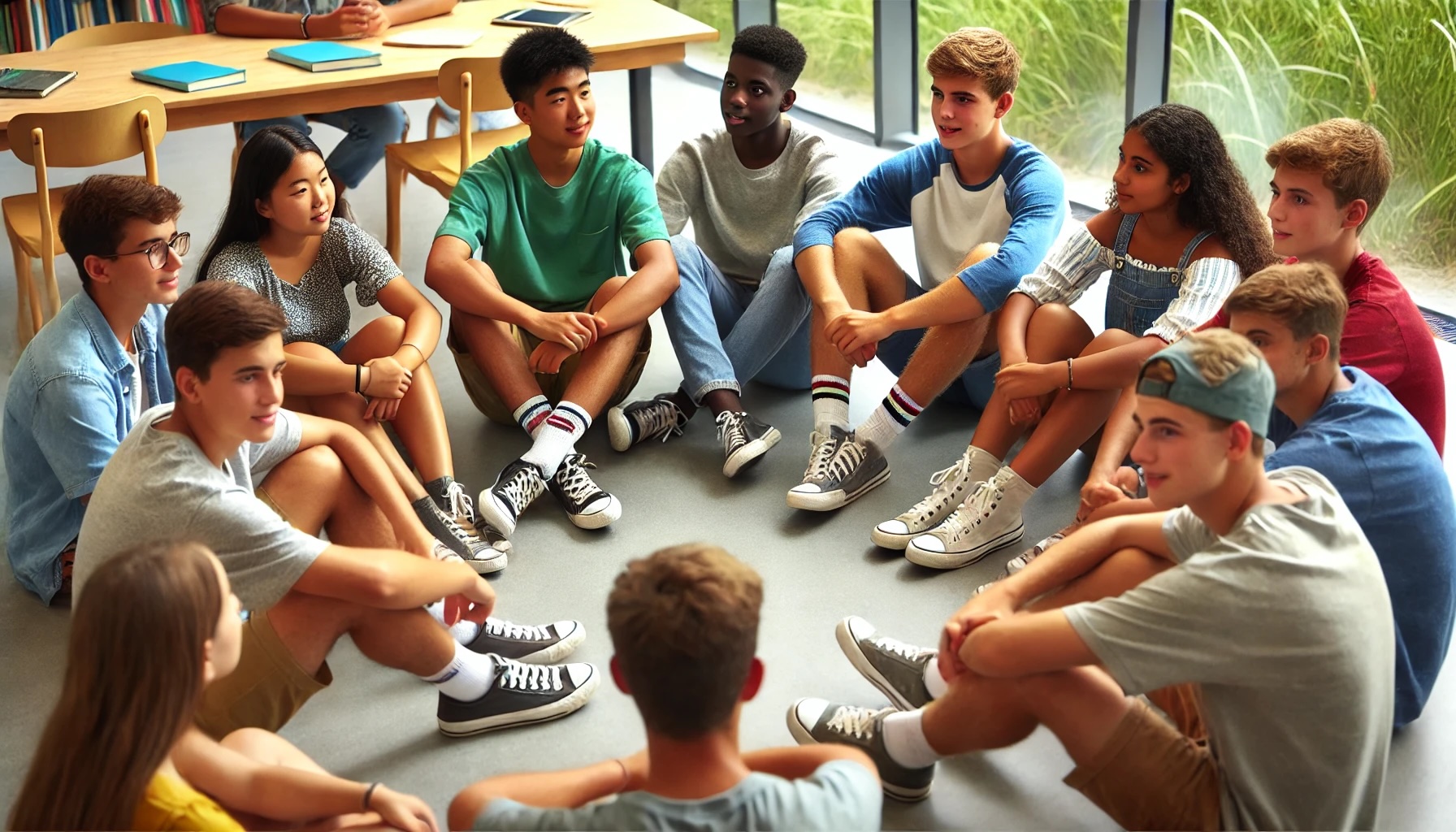 Students engaging in meaningful communication