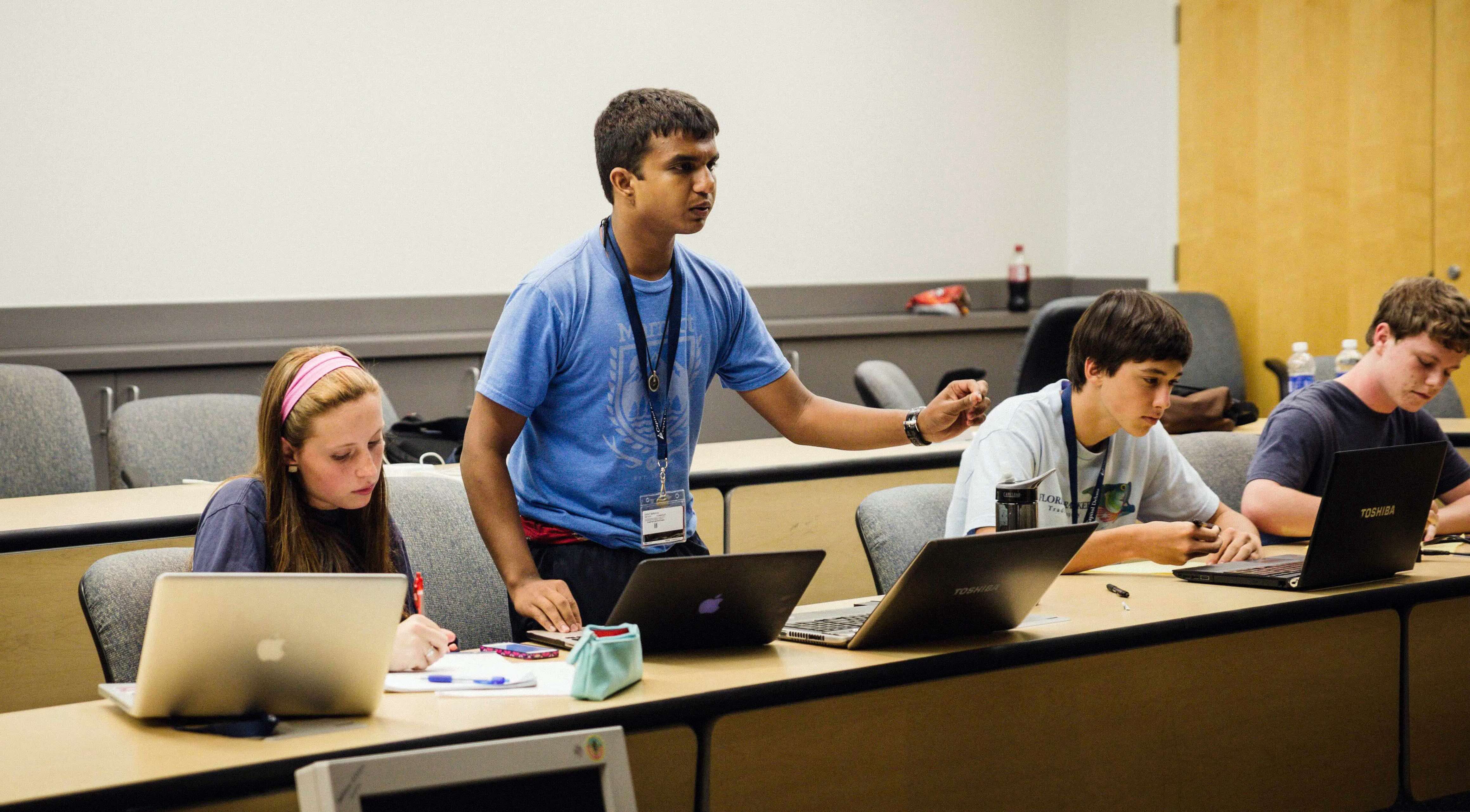 Students presenting in elective sessions