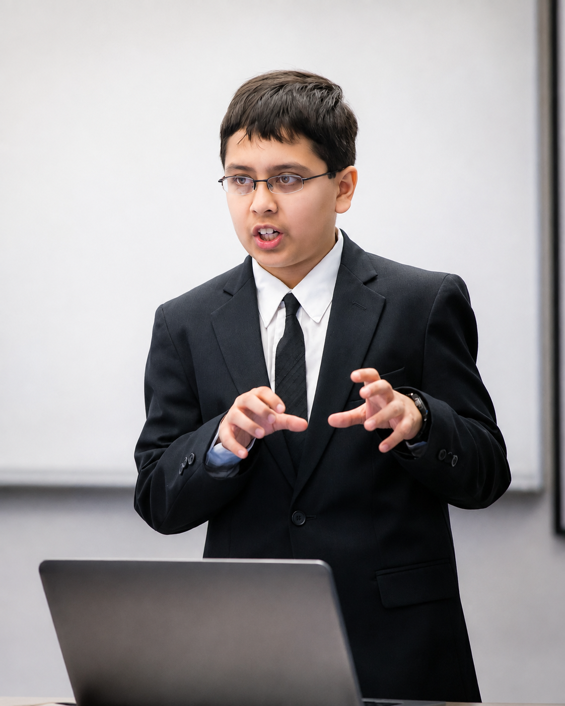 Club Debate League student speaking confidently at a lectern
