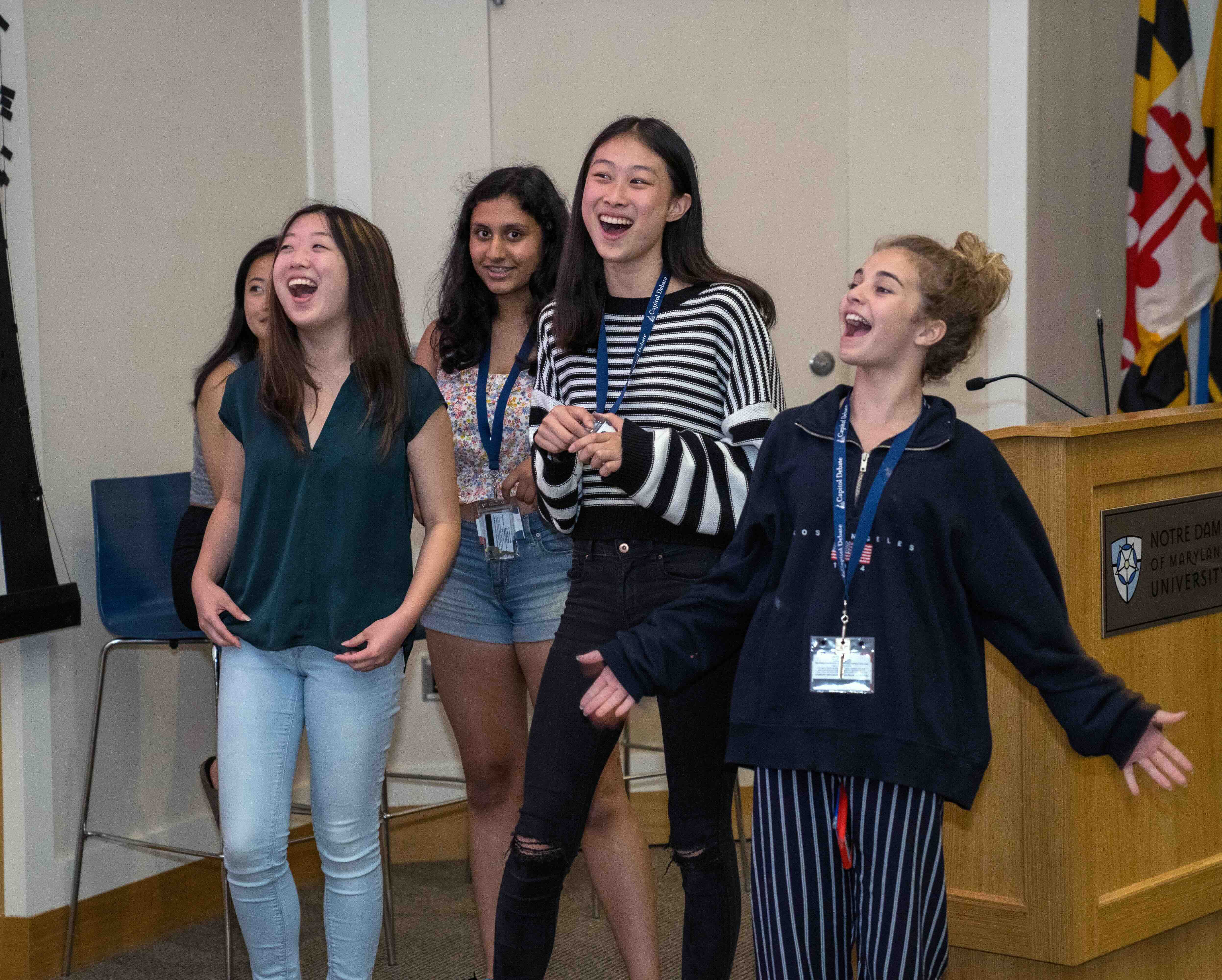 Students presenting at debate camp