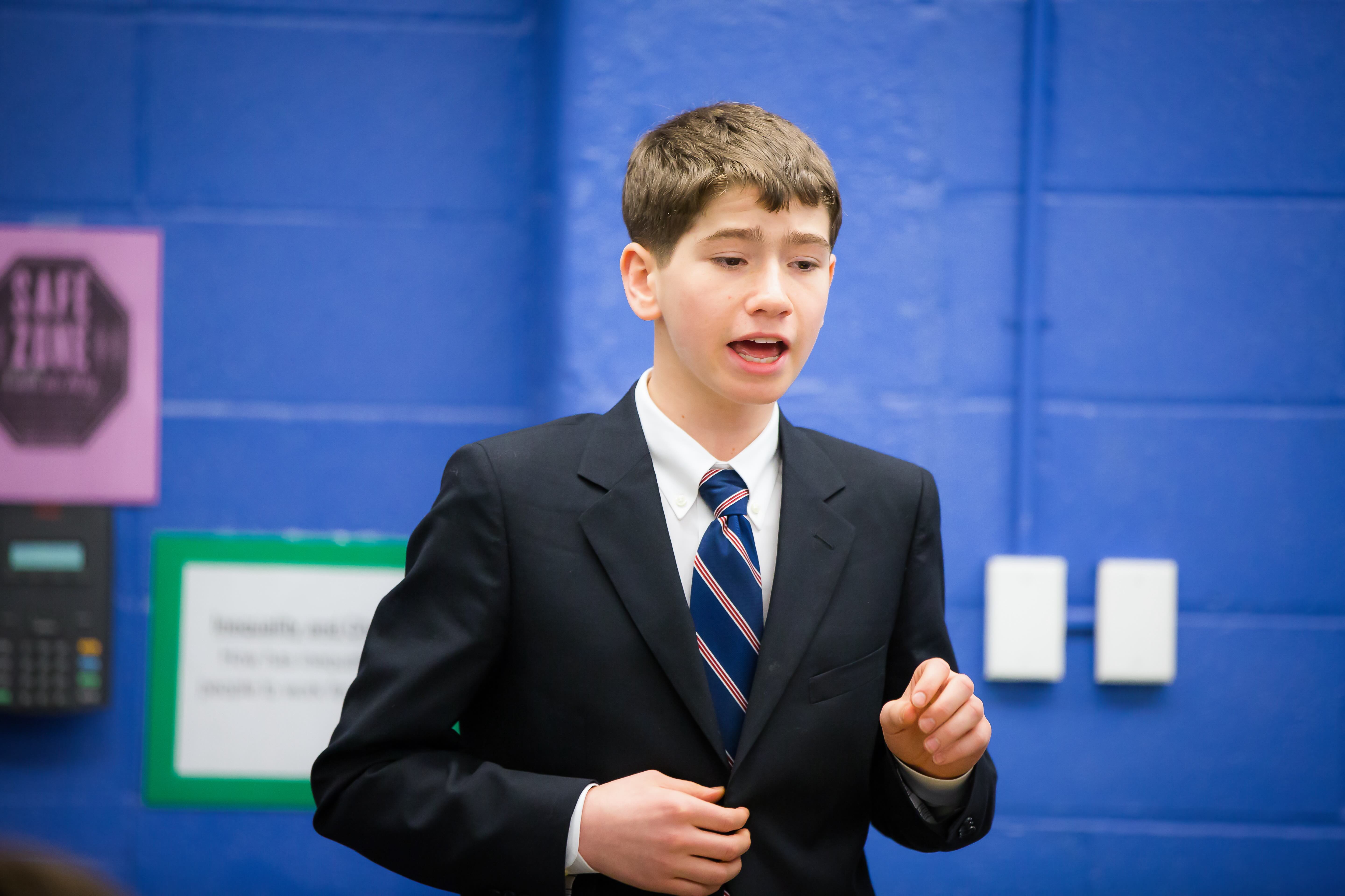 Student in debate competition